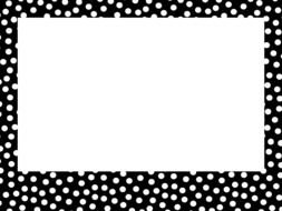 black frame with white dots on the border