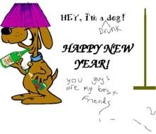 Happy New Year Dog Clip Art