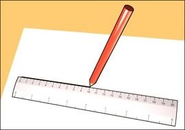 drawn ruler and pencil