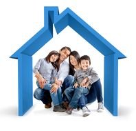 blue Family Happy Home drawing