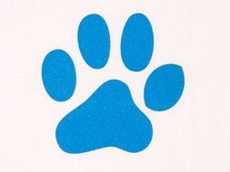 blue animal footprint as graphic illustration