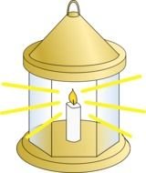 candle with rays in the center as a graphic illustration