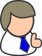 Male User Icon Thumbs Up Vector Clip Art