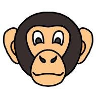 Cartoon funny monky drawing