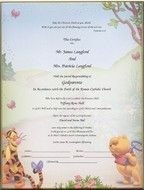 clipart of godparents certificate , template with Tigger And Pooh
