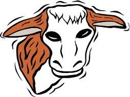 sad Cow Clip Art drawing