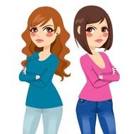 Two Girl Friends Clip Art N15