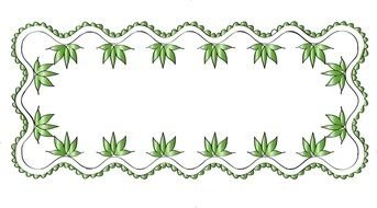 green frame with leaves