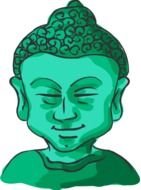 Buddha Head green Clip Art drawing