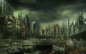 Post Apocalyptic City drawing