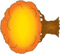 tree orange drawing