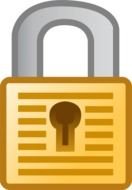 Colorful cartoon padlock clipart