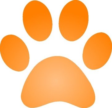 Orange Paw Print Clip Art N10