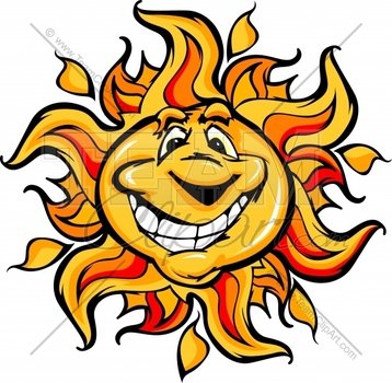 Big Sun Clip Art Cartoon With Smile