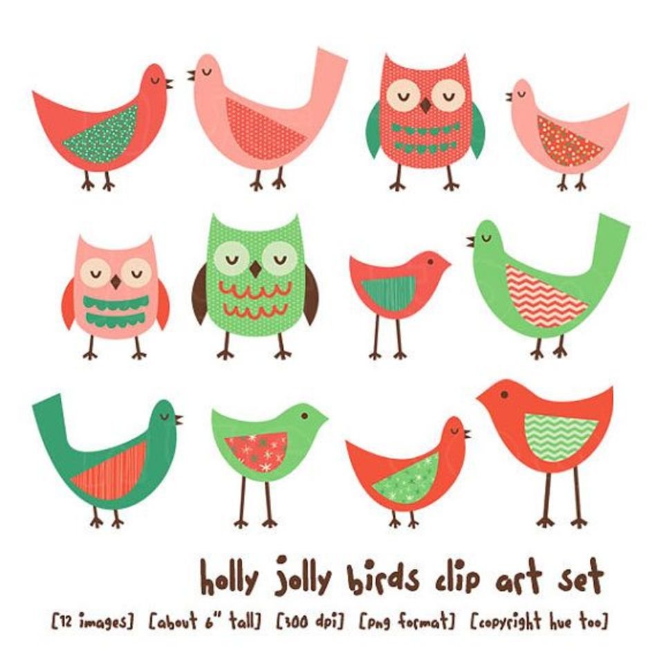 Christmas Birds Clip Art N2