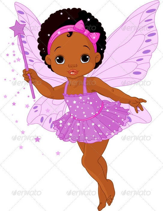 African American Baby Girl Cartoon N7