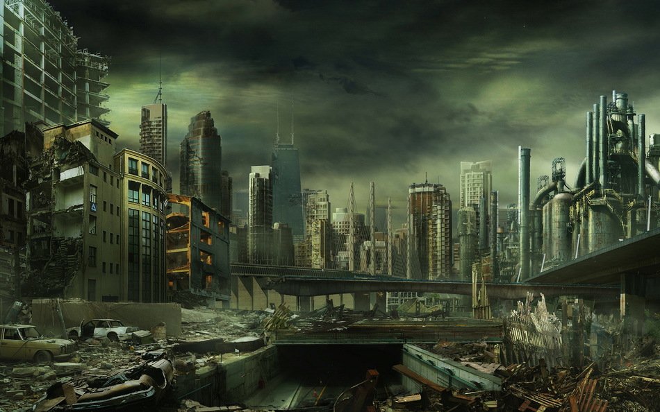 Post Apocalyptic City drawing free image download