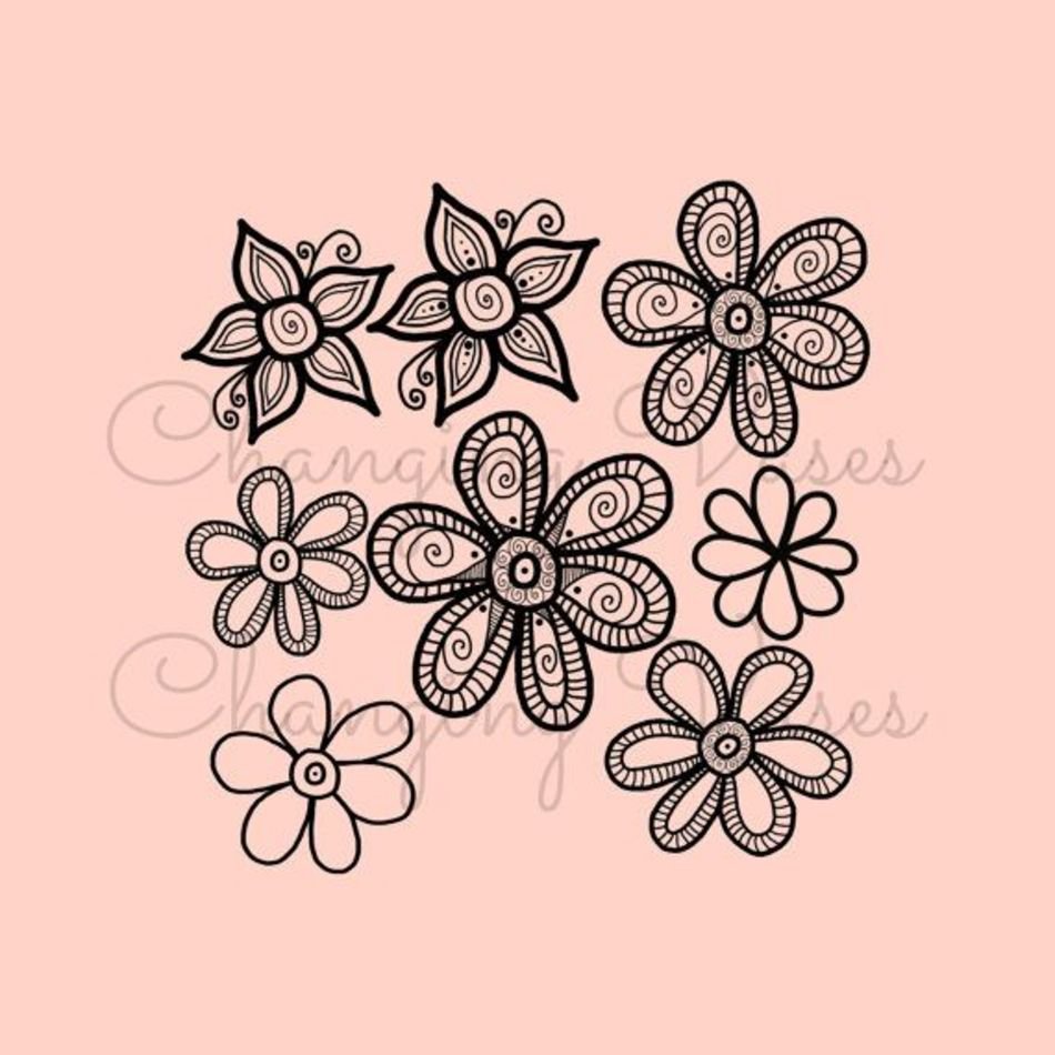 Hand Drawn Flower Clip Art