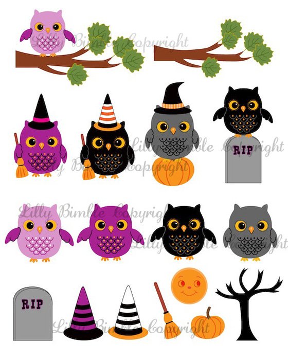 Halloween Owl Clip Art N13