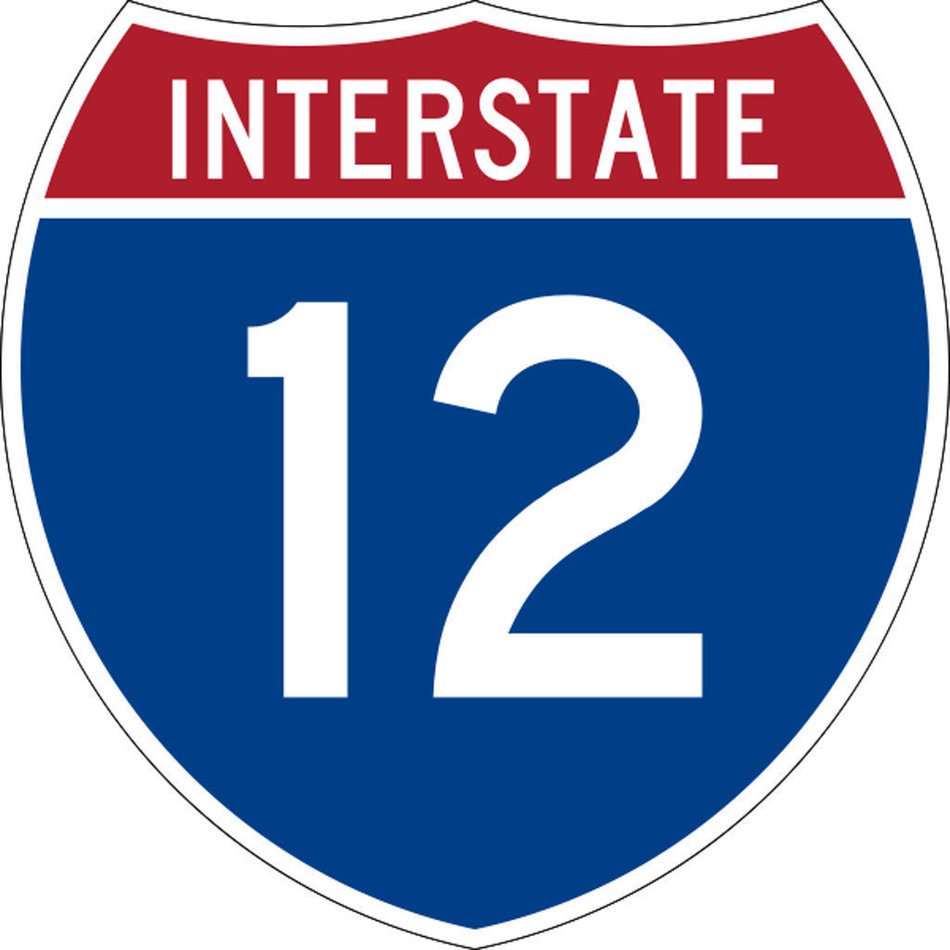 sign interstate 12
