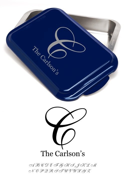 Monogram Cake Pan Engraved Names