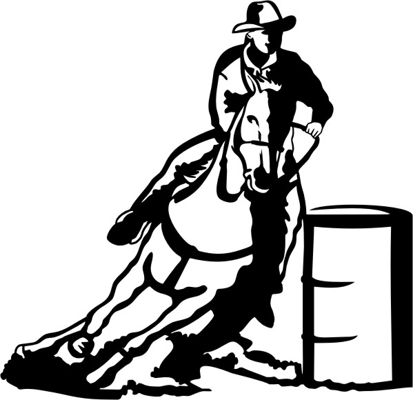 Barrel Racing Silhouette Clip Art N5 free image download