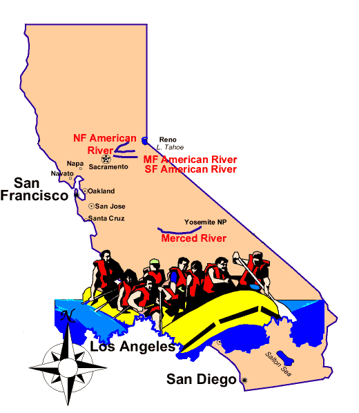 Map Of California Main Rivers free - 1088574