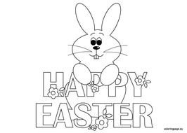 Happy Easter Bunny Coloring Pages N3