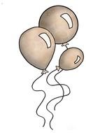 Drawing of the brown balloons clipart