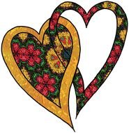 Labels SET A17 Gold Lava Pattern HEARTS Assorted