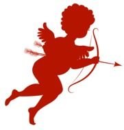 Red Cupid Clip Art drawing