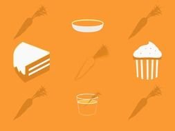 orange poster with food darwing