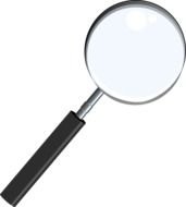 round isolated magnifying glass