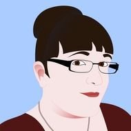 Woman with the black glasses