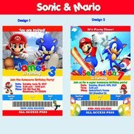 Sonic Birthday Invitations