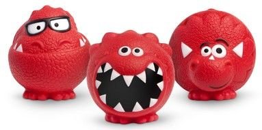 round monsters on a white background