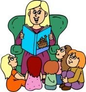 Reading Story Clip Art drawing
