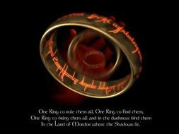 Ä°llustration of Lord Of The Rings Ring Quote