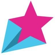 Purple and blue 3D star clipart