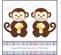 Cute Baby Girl Monkey Clip Art N3