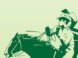 Cowboy Riding Horse Vector drawing