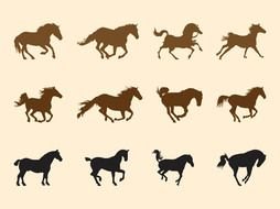 Running Horses as a Silhouette
