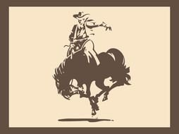 Drawing of the horse riding clipart
