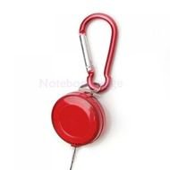 About 4x Retractable Badge Reel Pen Belt Carabiner Clip Key Ring Red