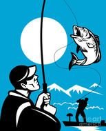 Bass Fishing Boat Clip Art drawing
