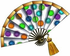 Fashion Fans Set A22 Colorful Dots With Blue A Collection Of Clip Art
