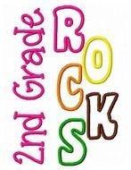 2nd Grade Rocks Applique