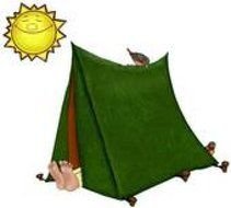 Camping tent under the sun clipart