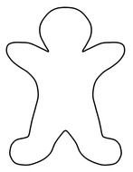 Gingerbread Man, black Outline