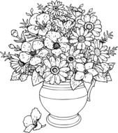 Vase With Flowers Drawing
